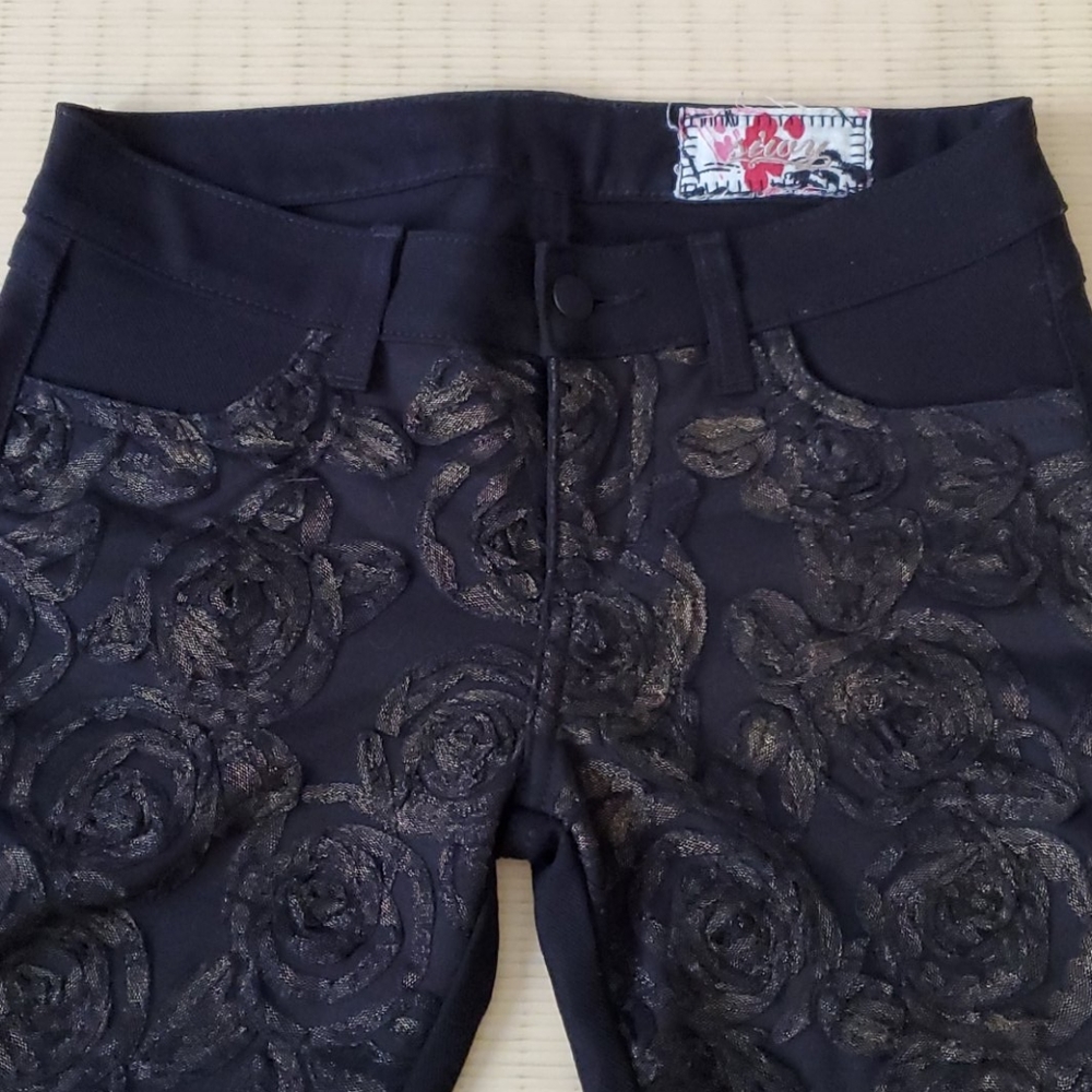 ★Siwy Black wth Gold Mesh Floral Skinny/Jean